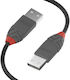 Lindy USB 2.0 Cable USB-A male - USB-A male Μαύρο 0.2m 36690