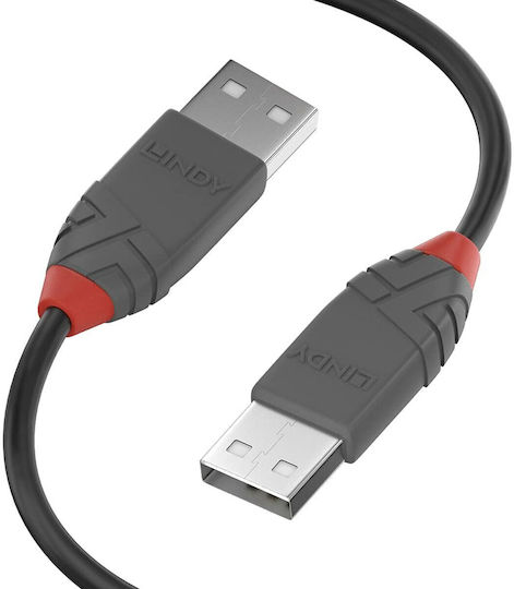 Lindy USB 2.0 Cable USB-A male - USB-A male Μαύρο 0.2m 36690