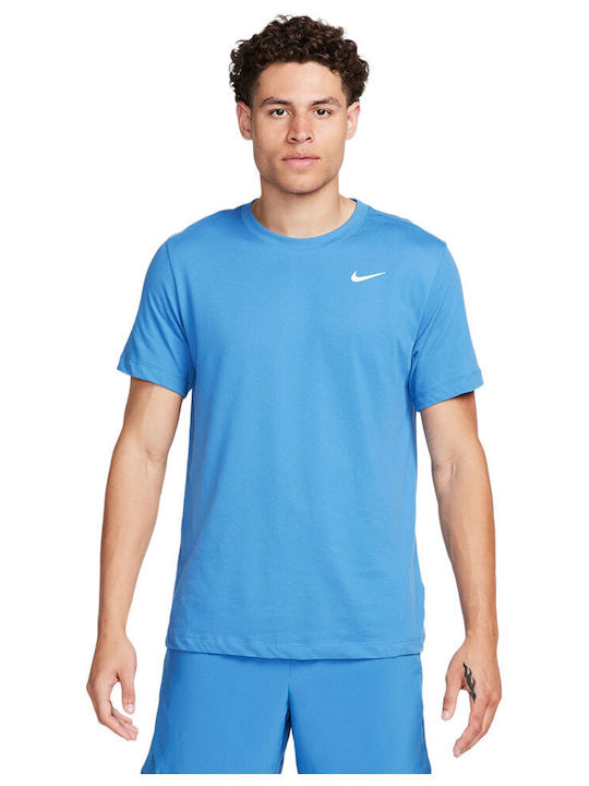 Nike Ανδρική Αθλητική Μπλούζα Κοντομάνικη Dri-Fit Μπλε