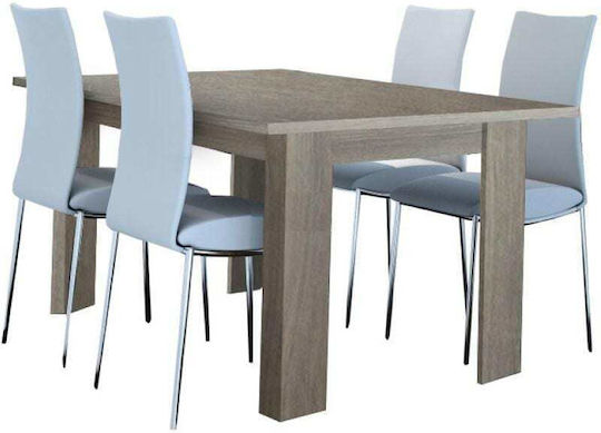 Sarris Erweiterbarer Küchentisch Aus Holz Aschgrau 120(+40)×72×78cm