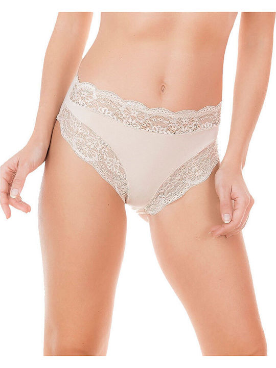 Jadea Damen Slip mit Spitze Beige