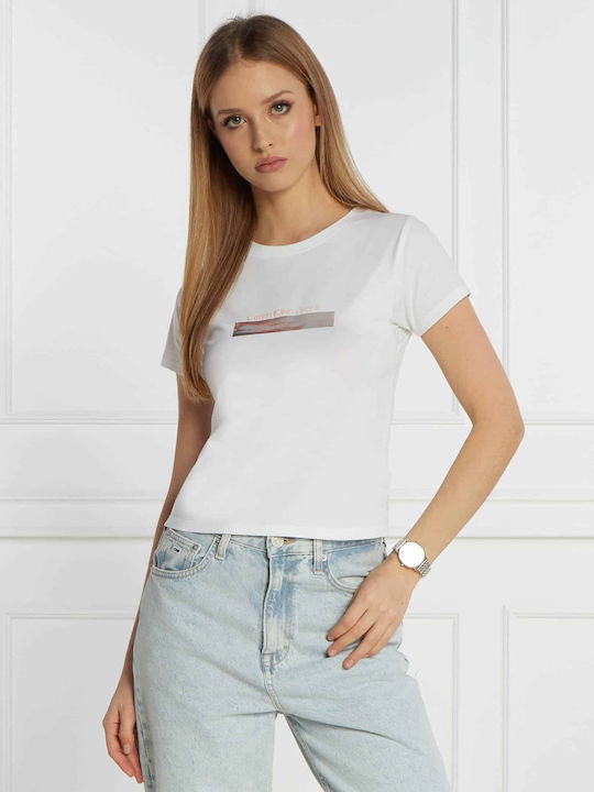 Calvin Klein Women's Blouse Cotton Short Sleeve White