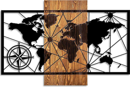 Wallity 3D Mixed Art Μαύρο από Ξύλο 84x57cm