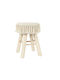 Stool For Living Room Wooden Beige 28x28x40cm