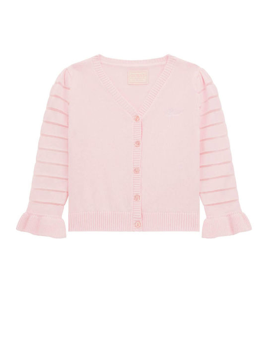 Guess Kids Cardigan Knitted Pink