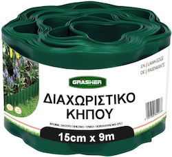 Grasher Bordură de Grădină din Plastic în Culoarea Verde 15cm x 9.0m