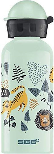 Sigg Jungle Kids Water Bottle Aluminium with Straw Non Spill 0.4ml (Various Designs/Colours)