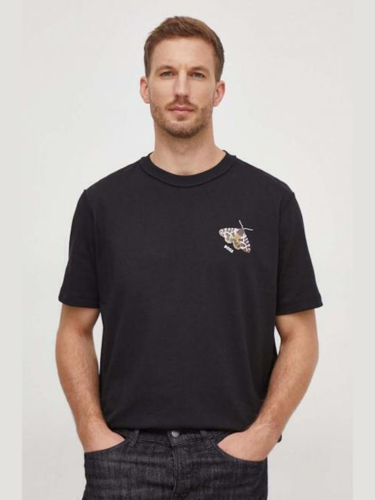 Hugo Boss Jersey Bluza pentru bărbați cu mâneci scurte Black