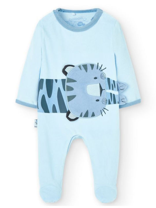 Boboli Baby Bodysuit Set Long-Sleeved Velvet sky blue