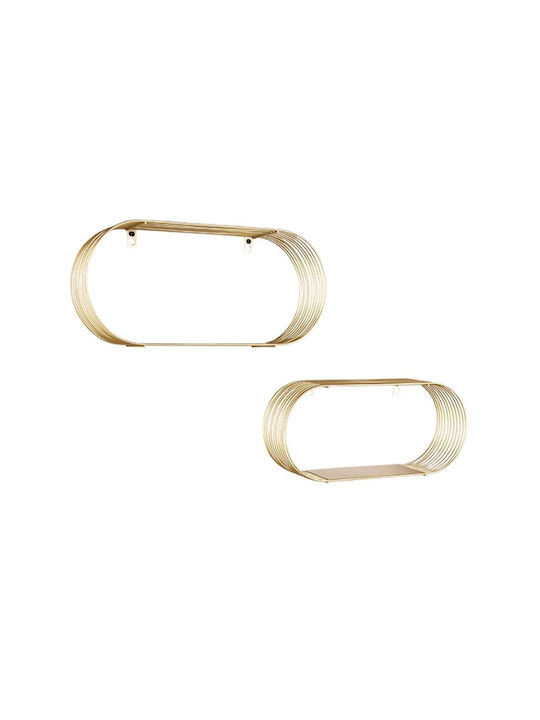 Wall Shelves Jessica Gold 2 Pieces 43x10x18 cm
