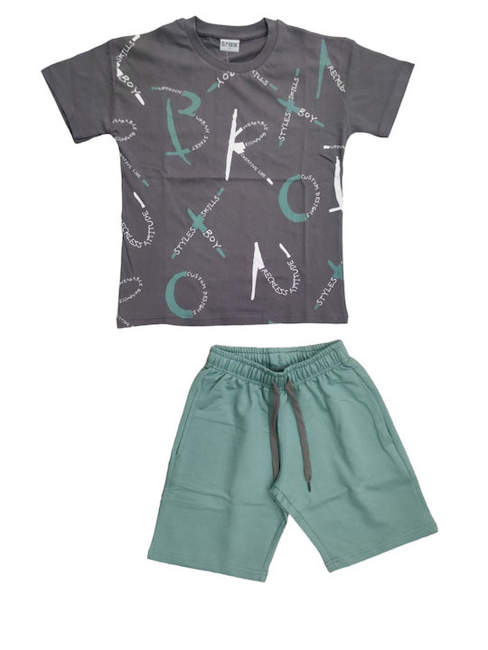 Trax Kinder Set mit Shorts Sommer 2Stück Charcoal