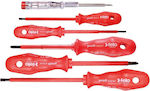 Felo Set 6 Electrician VDE 1000V Screwdrivers with 6 Interchangeable Tips