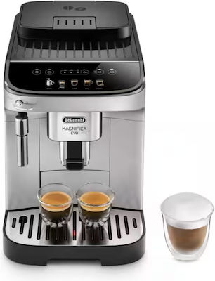 De'Longhi Magnifica Evo Automatic Espresso Machine 1450W Pressure 15bar for Cappuccino with Grinder Silver Black