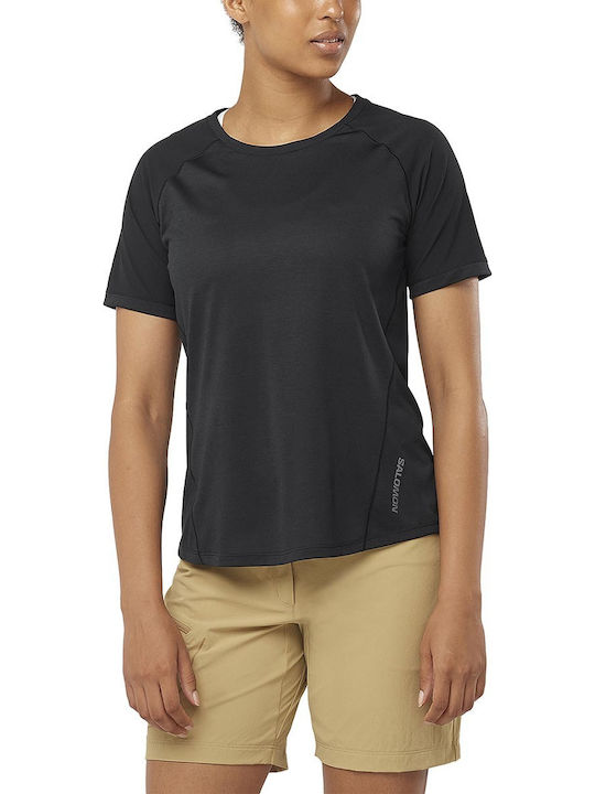 Women's Summer Short Sleeve Black Blouse