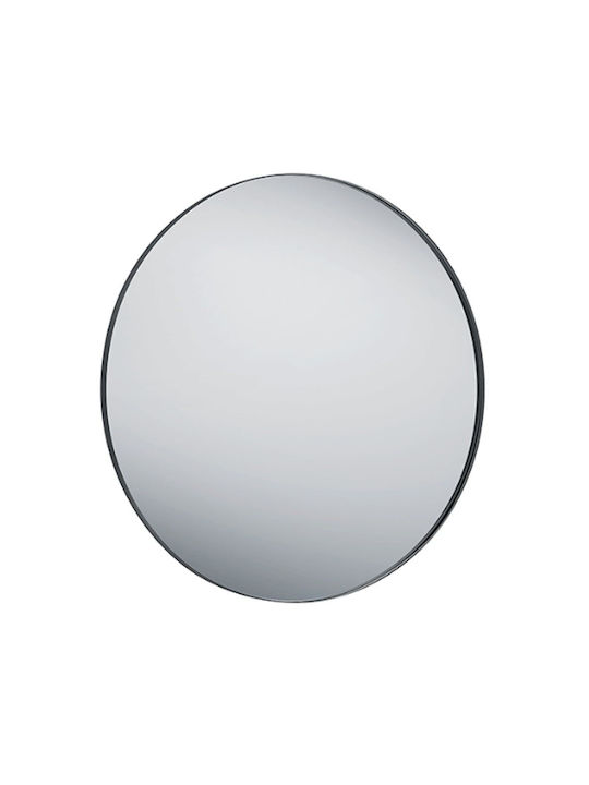 Mirrors & More Britta Wandspiegel mit Schwarz Metallisch Rahmen Durchmesser 110cm 1Stück