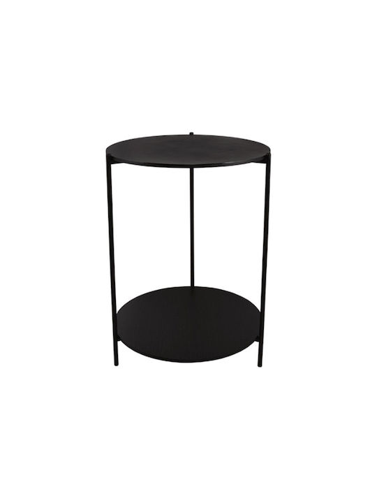 Round Side Table Paulina Black 40- L48xW48xH60cm