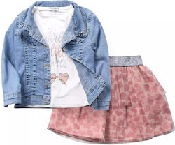 Εβίτα Kids Clothing Set with Skirt with Skirt 3pcs Somon