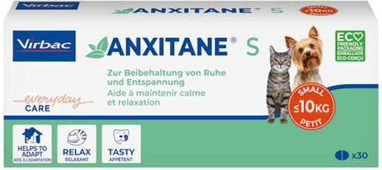 Virbac Anxitane Nahrungsergänzungsmittel für Hunde und Katzen in Tablettenform 30 Registerkarten für die allgemeine Gesundheit