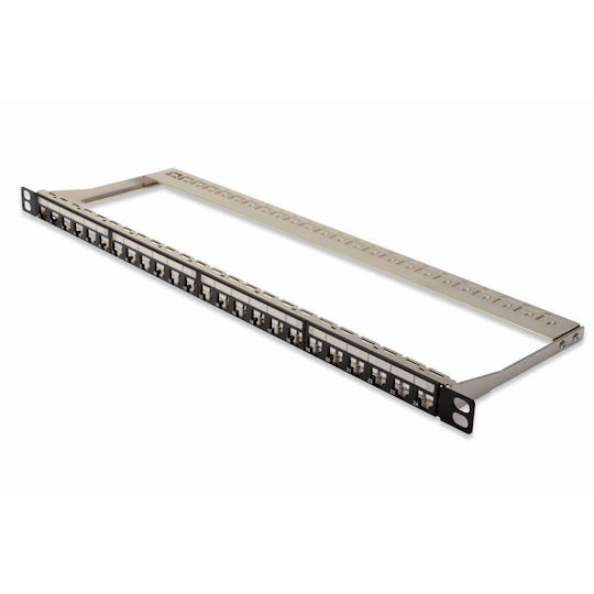 Digitus Patch Panel Keystone για Rack 0.5U 19" 24 Θυρών Μαύρο