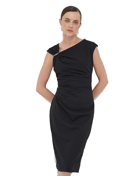 DKNY Mini Evening Dress with Slit Black