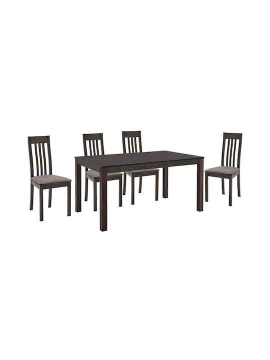 Sufragerie Sabinio 5buc Greystone / Dark Walnut 135x80buc