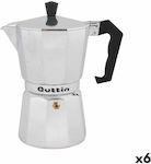 Quttin Stovetop Espresso Pot for 6 Cups Silver