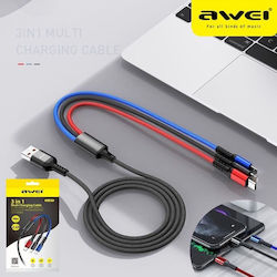 Awei USB to Lightning / Type-C / micro USB Cable 1m CTK-AWEI-CL-971