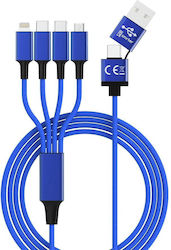 Smrter Regular USB to Lightning / Type-C / micro USB 1m 3A Cable Blue