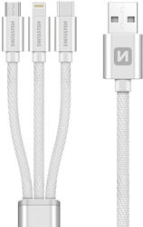 Swissten USB to Lightning / Type-C / micro USB Cable 1.2m 72501102
