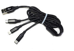 MSonic USB to Lightning / Type-C / micro USB Cable 1m MLU621