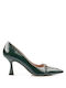 FM Patent Leather Pointed Toe Green Heels