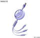 Ausziehbar USB zu Blitzschlag / Typ-C / Micro-USB Kabel 2A Lila 1m (RC-C029)
