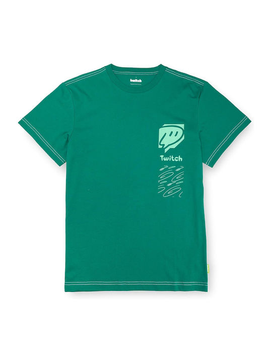 Twitch Men's Short Sleeve Blouse Green