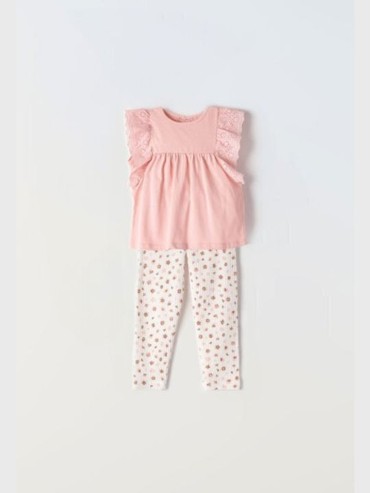 Εβίτα Kids Set with Leggings Summer 2pcs Pink