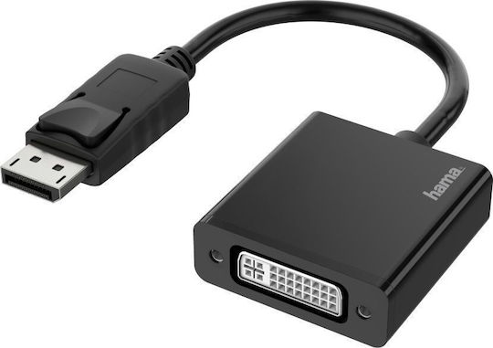 HAMA Конвертор DisplayPort мъжки към DVI-I женски Черен 1бр 00200336