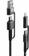 Swissten Braided Cablu USB la Lightning / Type-C cu mai multe porturi 3A Negru 1.5m (74501101)