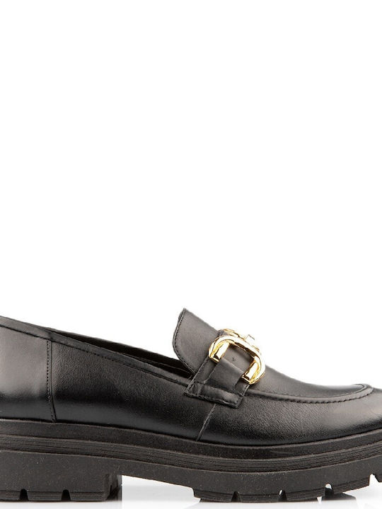 FM Leather Women's Loafers in Black Color