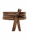 Breite Leder Damen Gürtel Beige