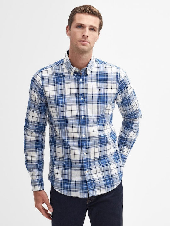 Barbour Men's Shirt Long Sleeve Checked Blue