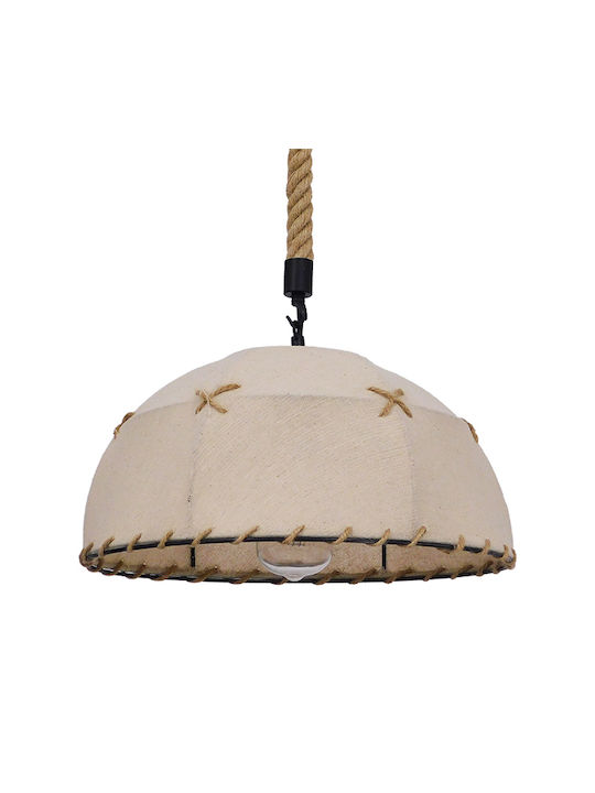 GloboStar Pendant Light Suspension with Rope for Socket E27 Beige