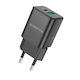 Borofone Charger Without Cable GaN with USB-A Port and USB-C Port 30W Power Delivery / Quick Charge 3.0 Blacks (BN14 Royal)