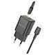 Borofone GaN Charger with USB-A port and USB-C port and USB-C - Lightning Cable 30W Power Delivery / Quick Charge 3.0 in Black Colour (BN14 Royal)