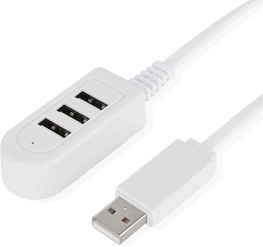 USB Hub 3 Ports USB 2.0 with USB-A Connection White