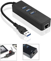 Microconnect USB Hub 3 Θυρών (USB-A) + LAN MC-USB3.0HUBWETH