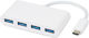 Microconnect USB 3.0 Hub 4 Anschlüsse mit USB-C Verbindung Weiß