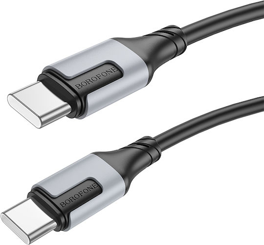 Borofone BX101 USB 2.0 Cable USB-C male - USB-C 60W PD Μαύρο 1m