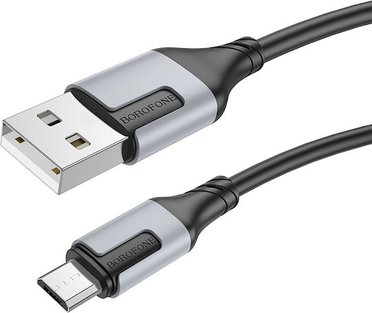 Borofone Regular USB 2.0 to micro USB Cable Μαύρο 1m (BX101)