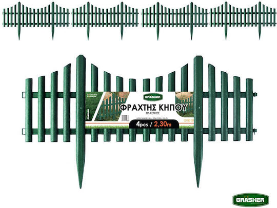 Grasher Plastic Garden Hedge In Green Colour 33cm x 2.3m 4 Pieces