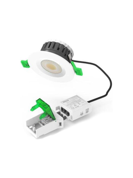 Eurolamp Μεταλλικό Χωνευτό Σποτ με Ενσωματωμένο LED και Θερμό Λευκό Φως Λευκό 90x90εκ. 1τμχ