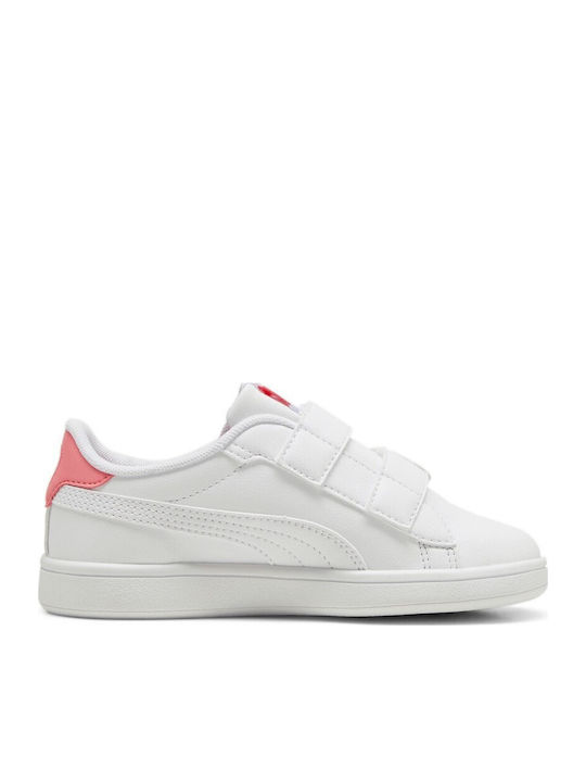 PUMA Smash 3.0 Παιδικά Sneakers με Σκρατς Λευκά